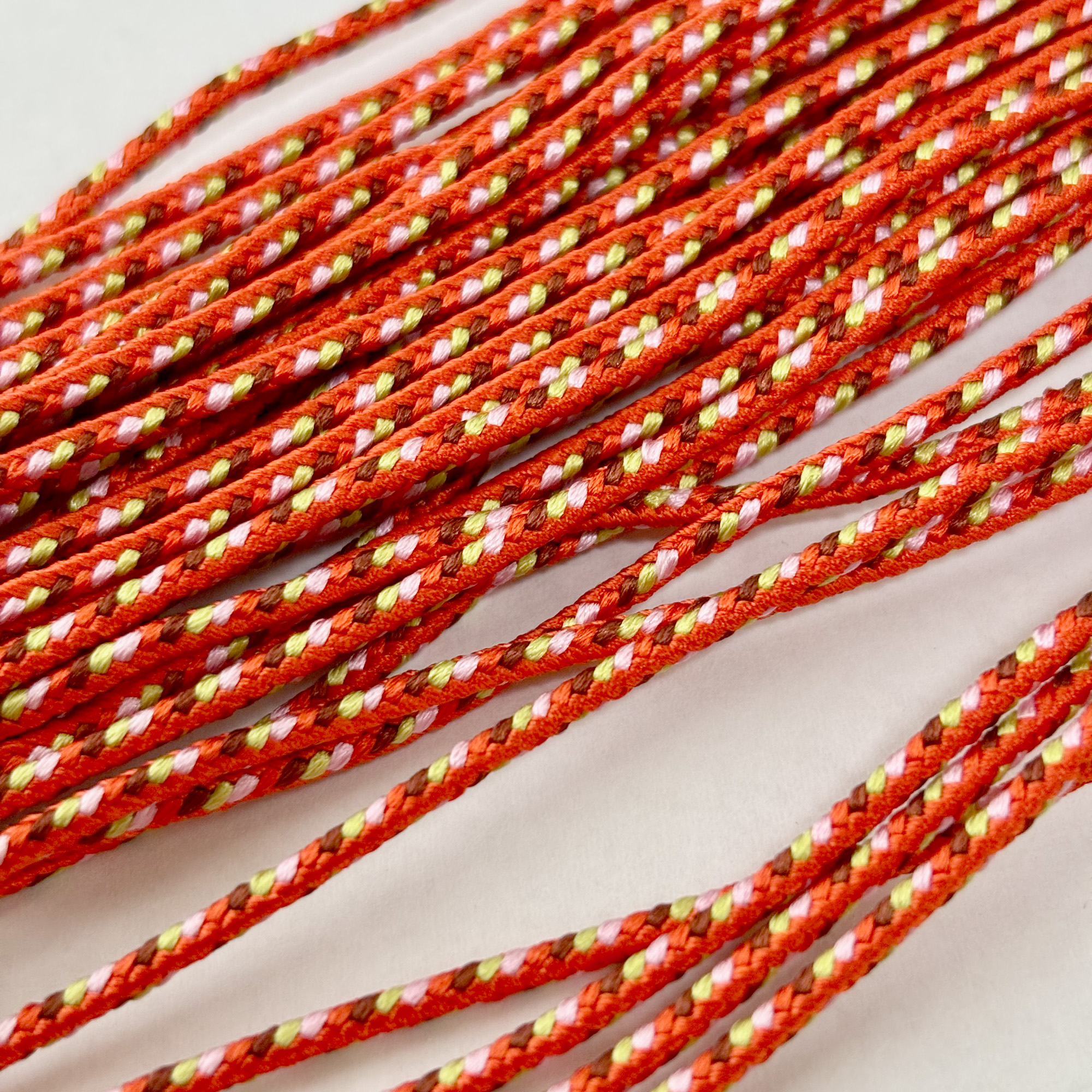 Japanese kumihimo cord necklace with a purple pendant